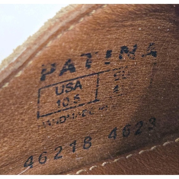 Patina By Portland Mary Jane Shoes Tan Suede Leather Suede Block Heeled - Picture 9 of 12